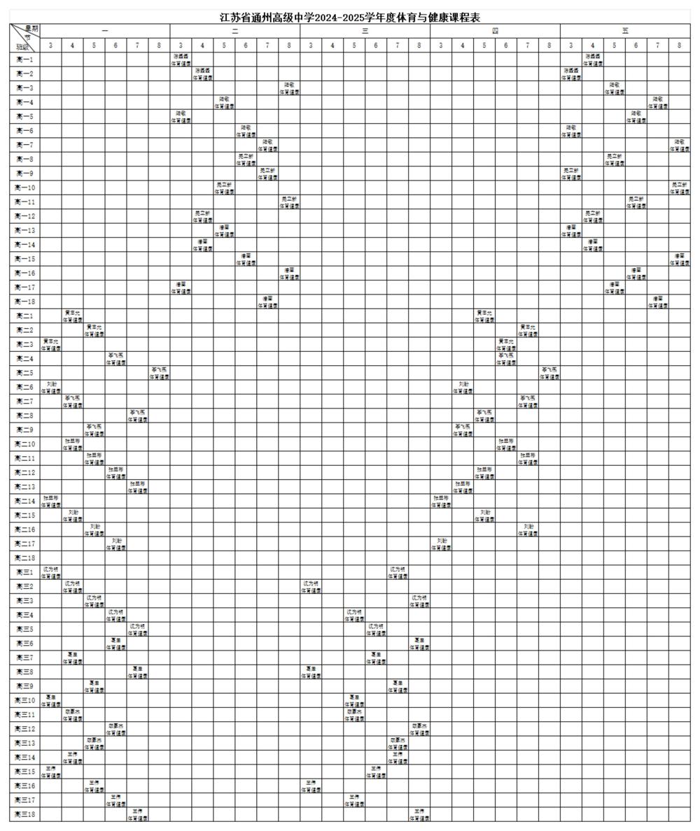 开云手机入口2024-2025学年度体育与健康课程表 - 副本_00